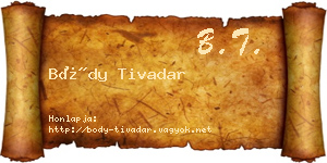 Bódy Tivadar névjegykártya