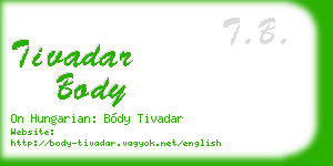 tivadar body business card